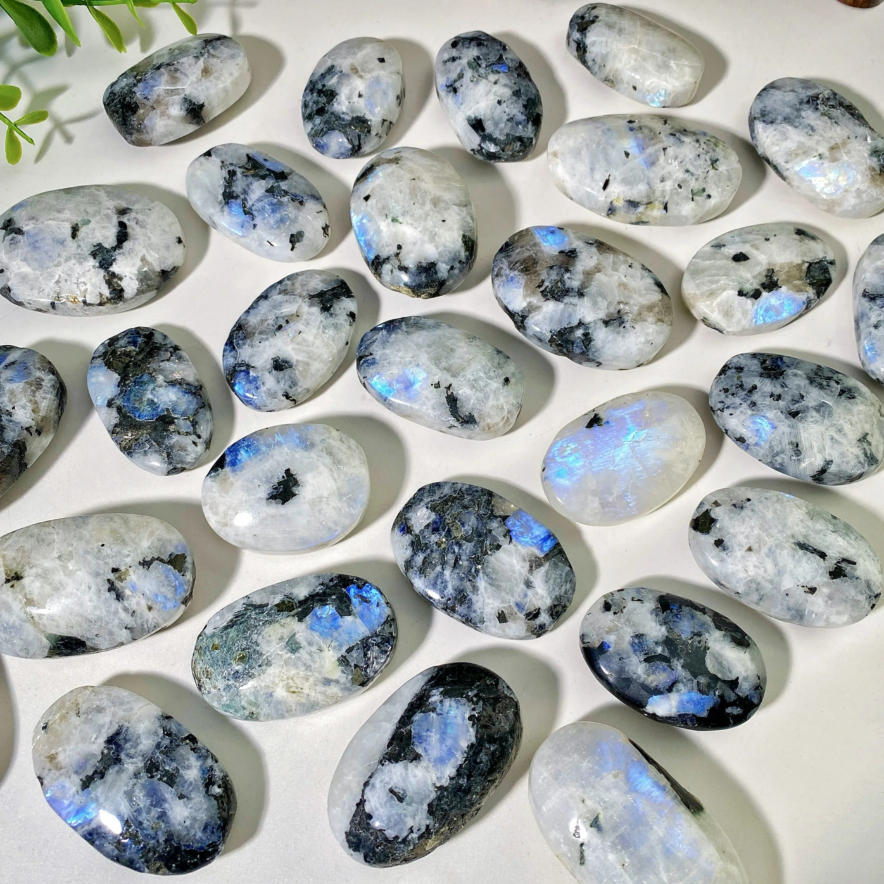 1PC High Quality Rainbow Moonstone Palm Natural Crystal Palm, Gemstone Jewelry, Glitter, Birthday Gift, Desktop Decoration. view 4