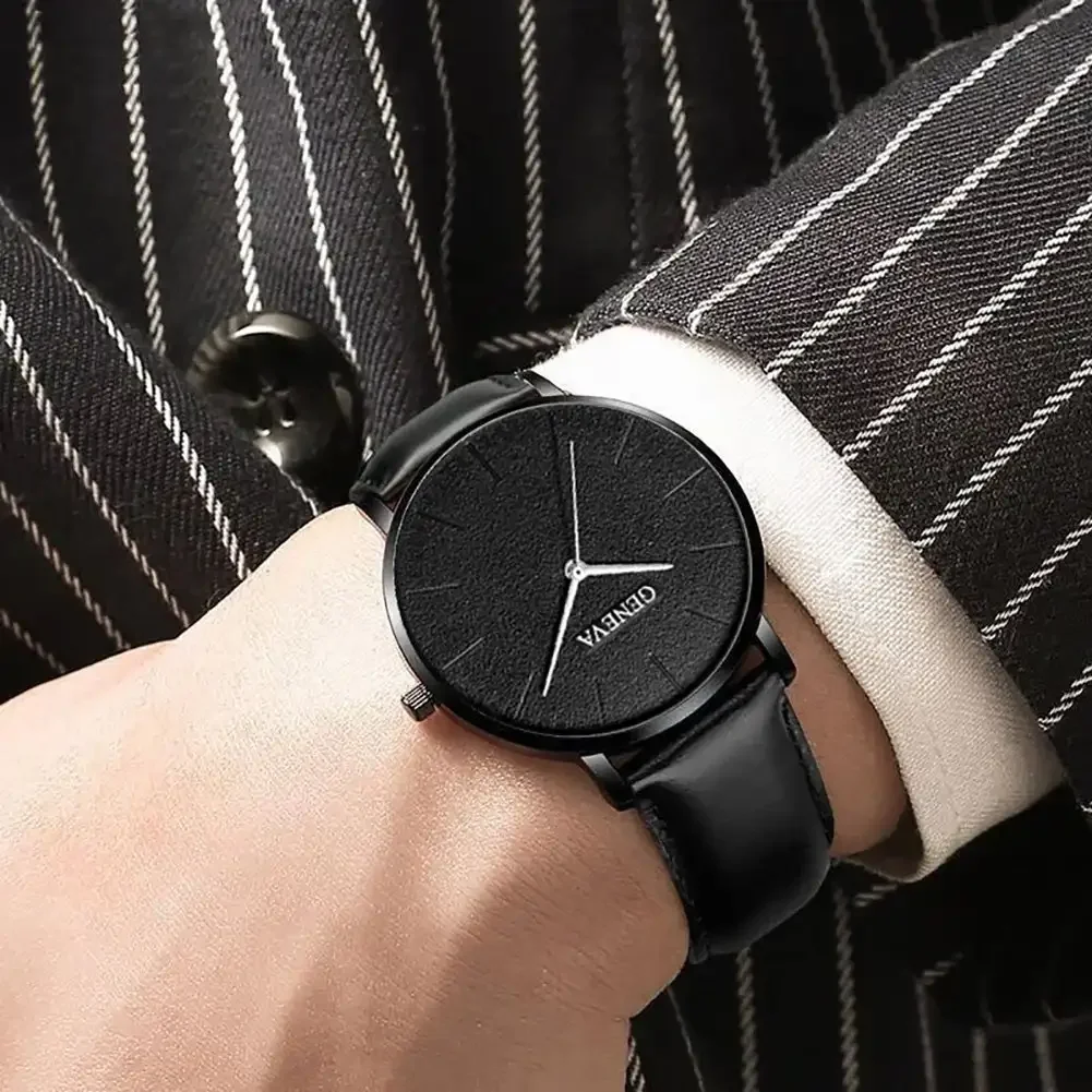 

Fashion Men Simple Watch Male Commerce Watch Leather Sports Wristwatches Men's Watch Quartz Simple Casual