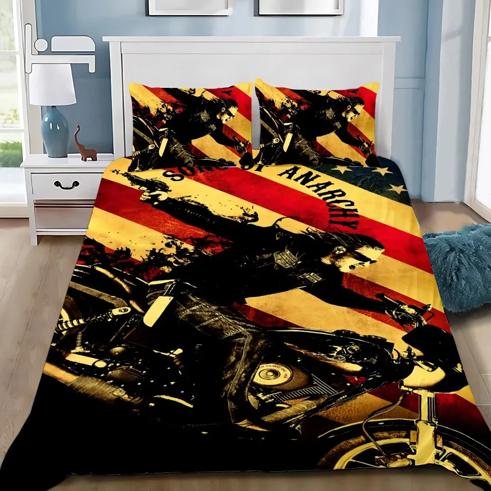 

Sons of Anarchy-Retro Duvet Cover Pillowcase Anime Bedding Set Adult Girls Boys Bedroom Decoration Gift Single Double King Size