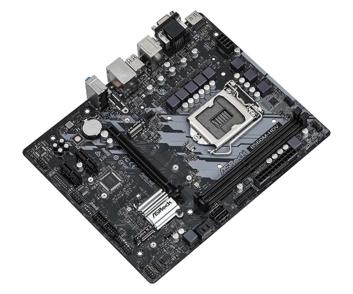 ASROCK B560M-HDV Motherboard Intel B560 LGA1200 DDR4 64GB Micro