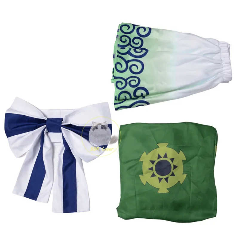 애니메이션 로로노아 조로 코스프레 코스튬 유니폼, 로로노아 조로 그린 원피스 귀걸이, 할로윈 남성 여성 의류