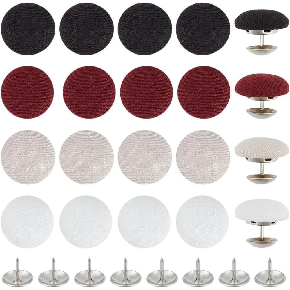 40 juegos de 4 colores gorra de béisbol botón superior reemplazo sombreros botones 17mm/0,67 pulgadas tela cubierto redondo vástago de Metal botones de costura