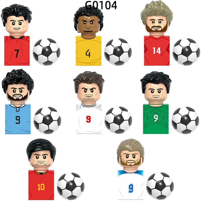 The Famous Football player Star Number 7 4 14 9 10 Model Blocks MOC Bricks Set Gifts Toys For Children G0104