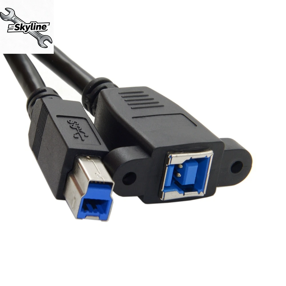 

USB 3.0 B male To female Extension Cable with Panel Mount black color 0.5m