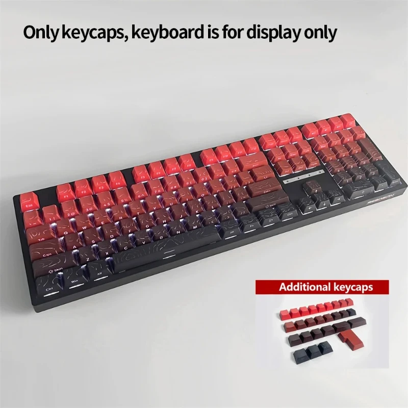 Neue topografische Tastenkappen 4.0-Version Shine Through 98-Tasten PBT Cherry Profile Side Print Hintergrundbeleuchtung für mechanische MX Gamer-Tastatur