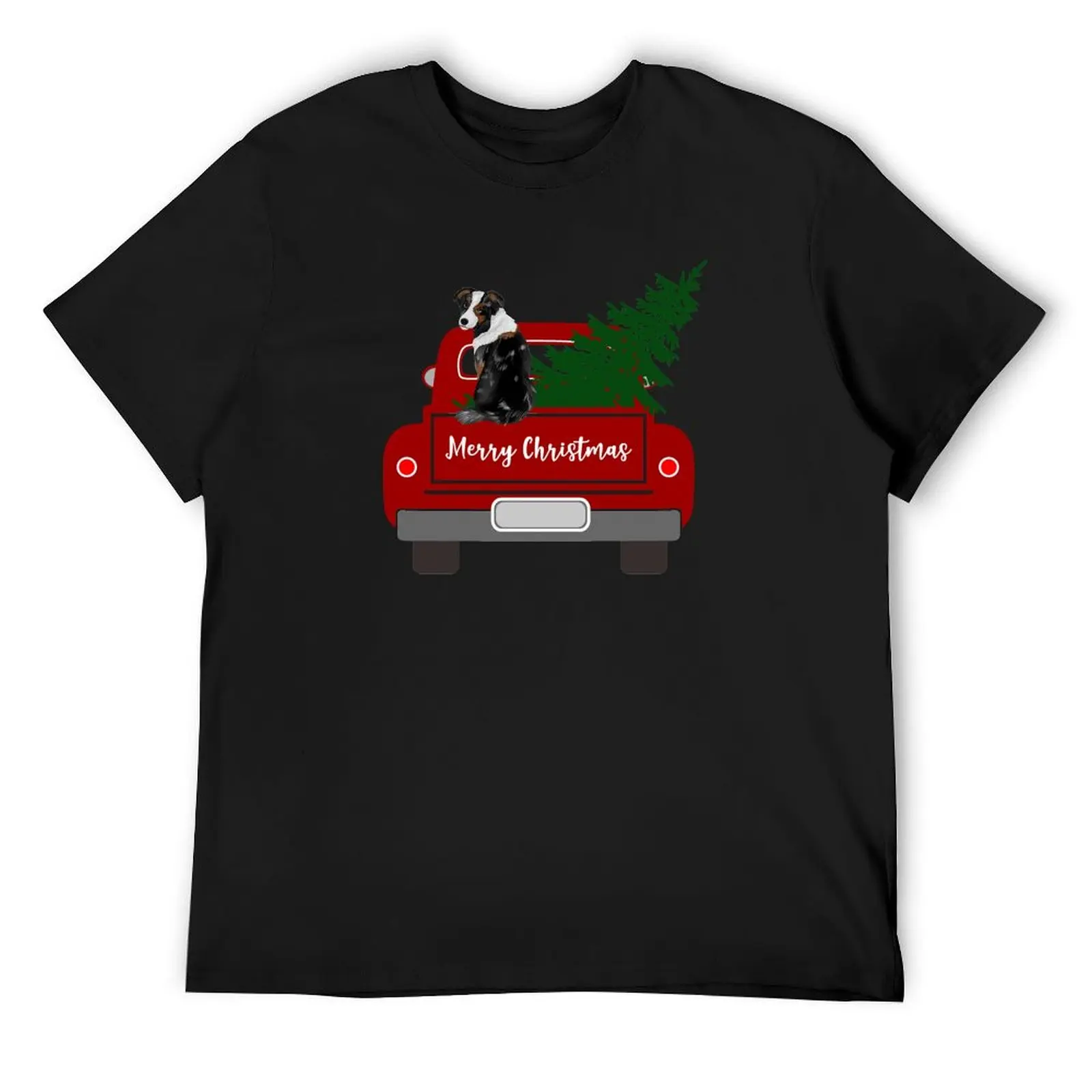 

Australian Shepherd - Christmas Tree- Red Retro Truck T-Shirt