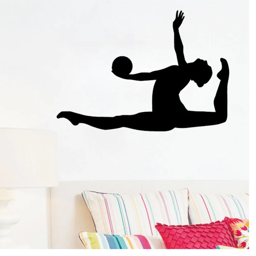Rhythmic Gymnastics Ball Leap Wall Sticker Gym Sport Wall Decals Boys Girls Room Decoration Living Room Bedroom Vinyl Art Murals