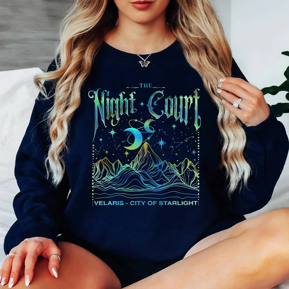 قميص Velaris The Night Court Acotar مريح للنساء هدية محكمة الأحلام الأكاديمية الداكنة للجنسين ملابس خيالية Y2K