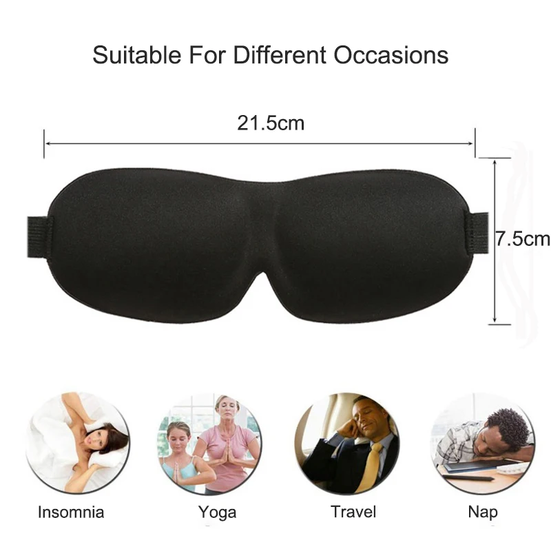 Travel Nap 3D Eyeshade Eye Cover Shading Sleeping Mask Eyepatch Slaapmasker Block Out Light Soft Blackout Sleeping Aid Blindfold