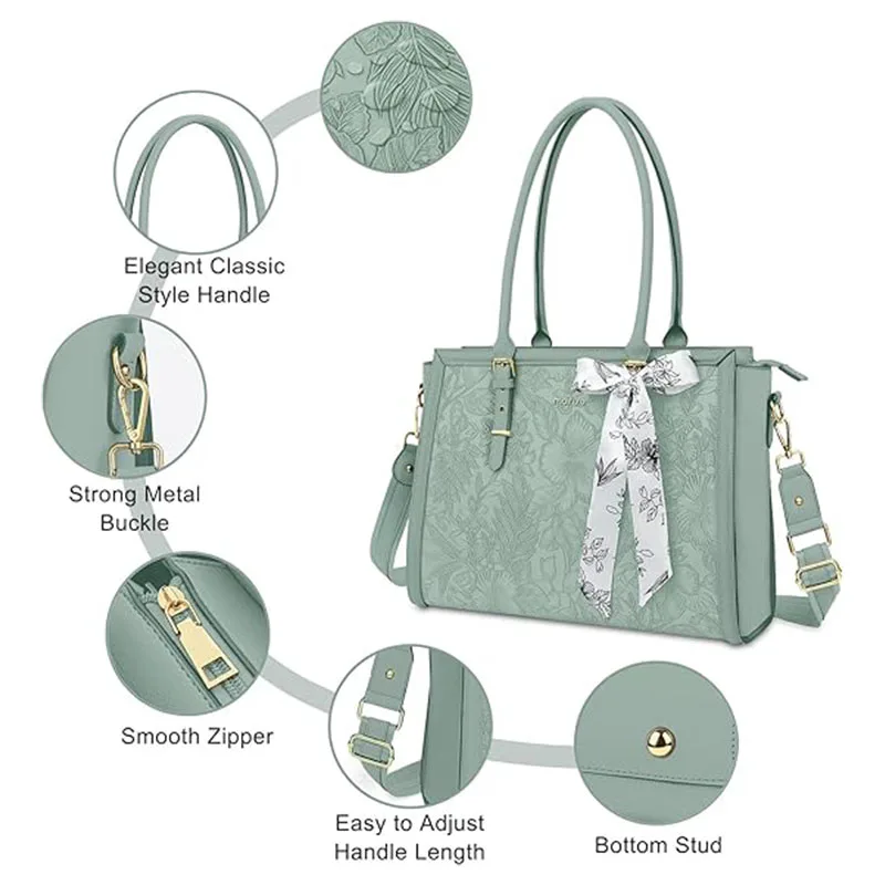 กระเป๋าถือหนัง PU สำหรับ MacBook Air Pro 15 15.6 16 17 17.3 นิ้ว M1 M2 M4 M2 Dell Mac Lenovo โน้ตบุ๊ก กระเป๋าสะพายไหล่สำหรับผู้หญิง