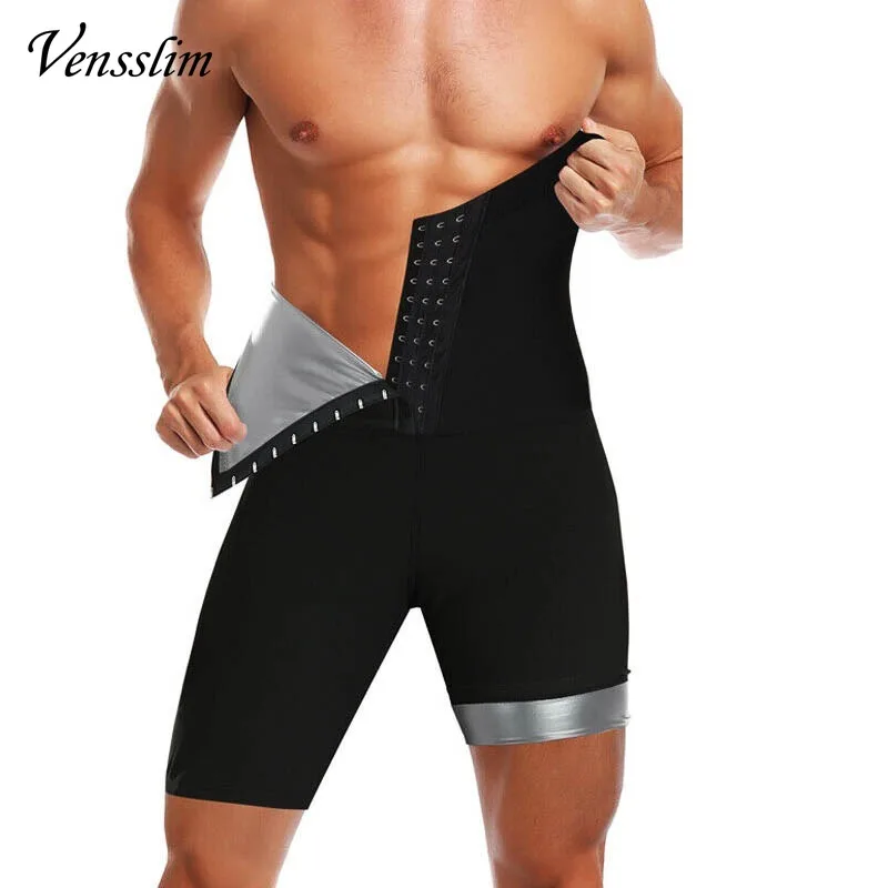 Vensslim Body Shaper Hooks Leggings Trimmer Fat Burner Shorts Men Waist Trainer Slimming Tummy Sauna Sweat Weight Loss Pants