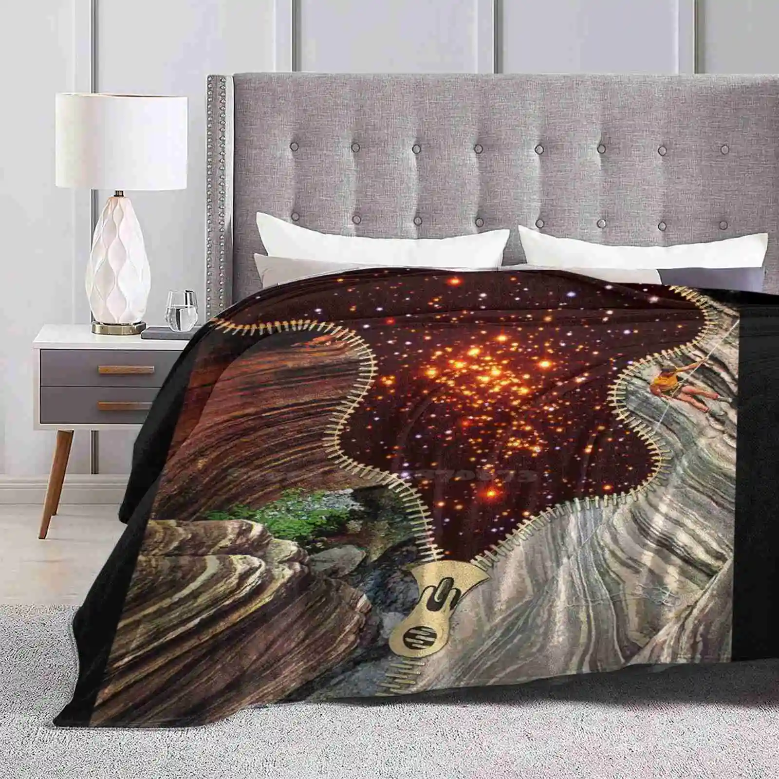 Dangerous Stars New Print Novelty Fashion Soft Warm Blanket Collage Eugenia Loli Zipper Climber Climbing