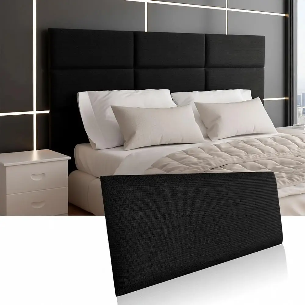 

Black Upholstered Twin Wall-Mounted Padding Panels, 6 Pieces, 9.84 x 23.62