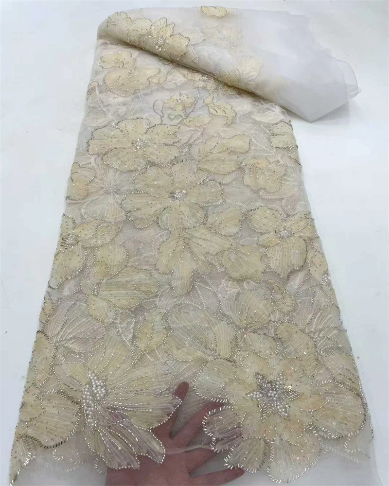 แอฟริกันภาษาฝรั่งเศสคําลูกปัดหลายสีผ้าลูกไม้ลูกไม้คุณภาพสูง 2025 ลูกไม้สีชมพูผ้าไนจีเรียTulleตาข่ายผ้าลูกไม้งานแต่งงาน