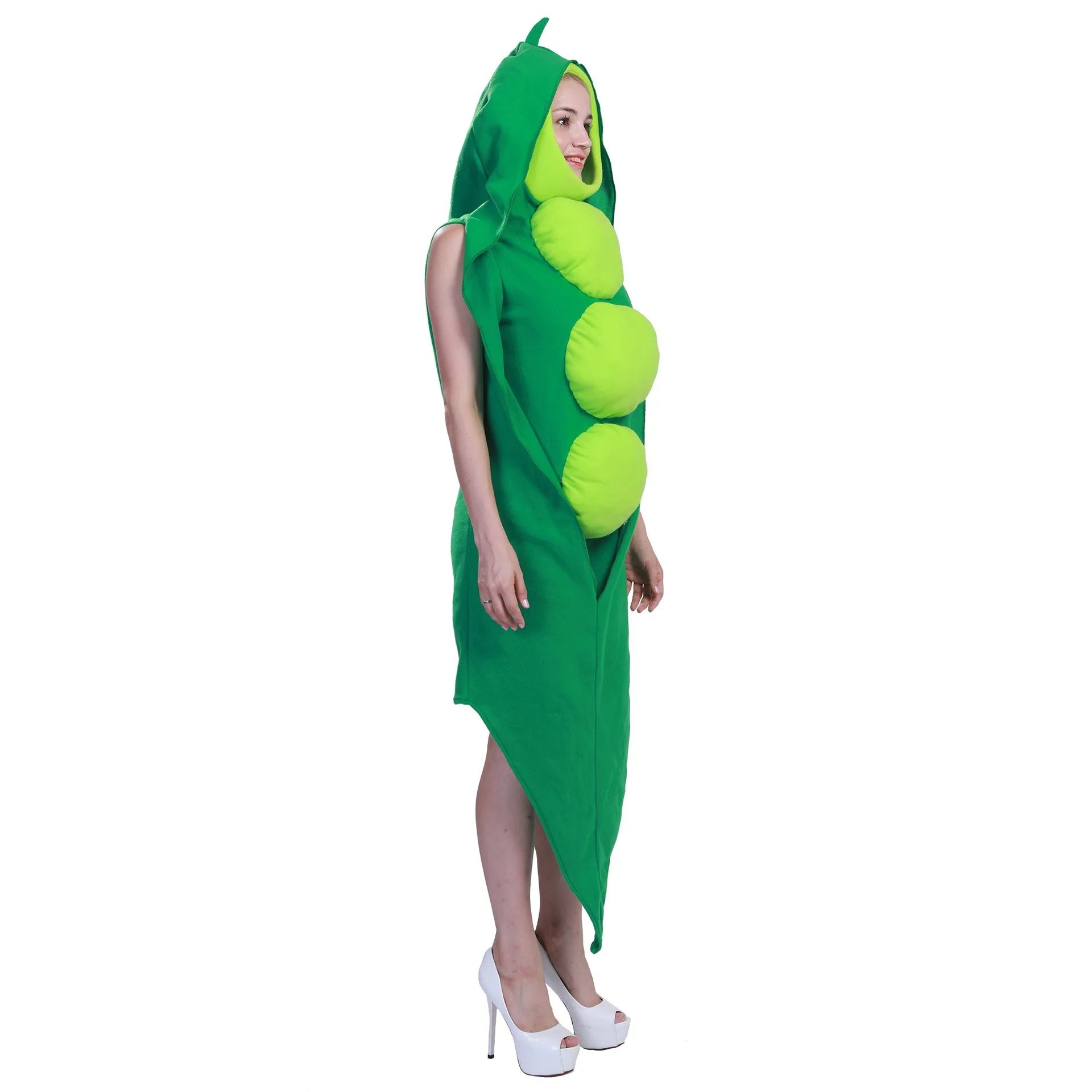 Costume de scène végétal de carnaval de Festival, Costume de fête d'halloween Cosplay, Costume d'action de pois alimentaires