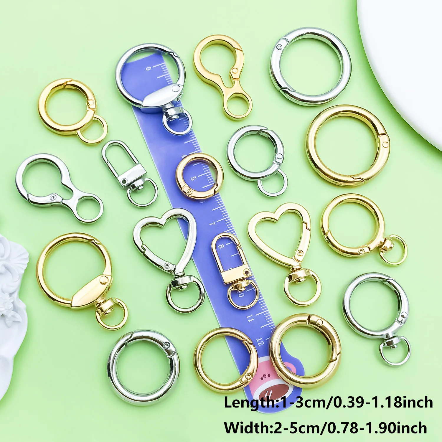 10pcs Mixed Shape Keychain Hardware Alloy