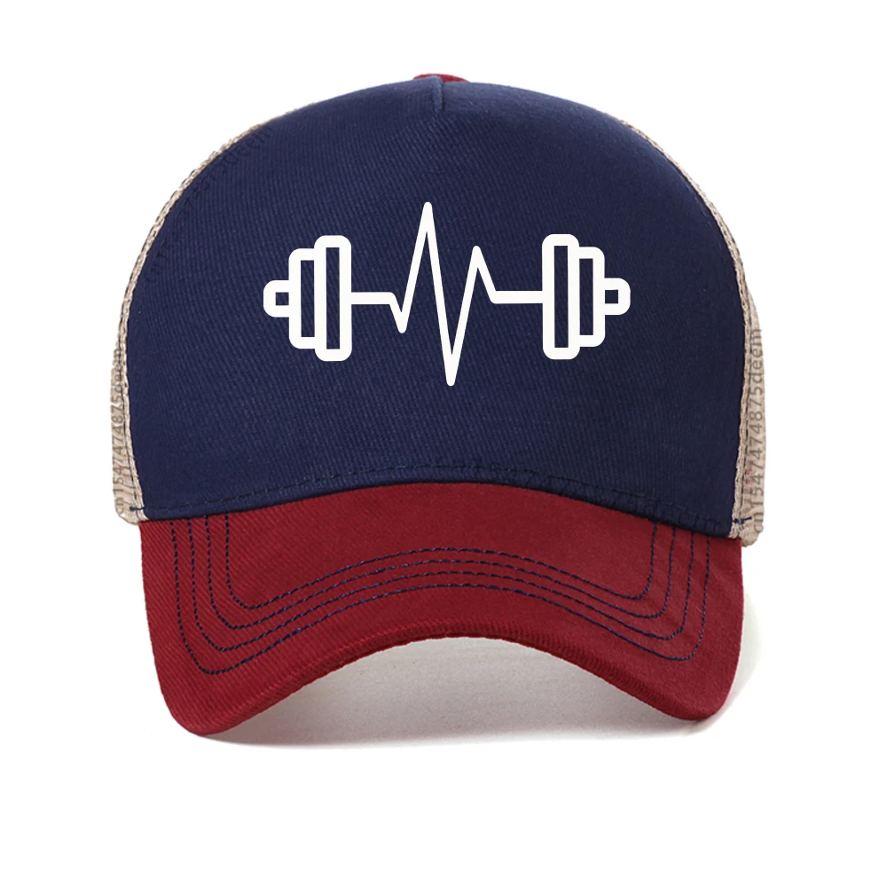 قبعة بيسبول مطبوعة بشعار بسيط للياقة البدنية للرجال، قبعات رياضية كاجوال للنساء، قبعات سائقي الشاحنات قابلة للتعديل على الموضة في الصيف