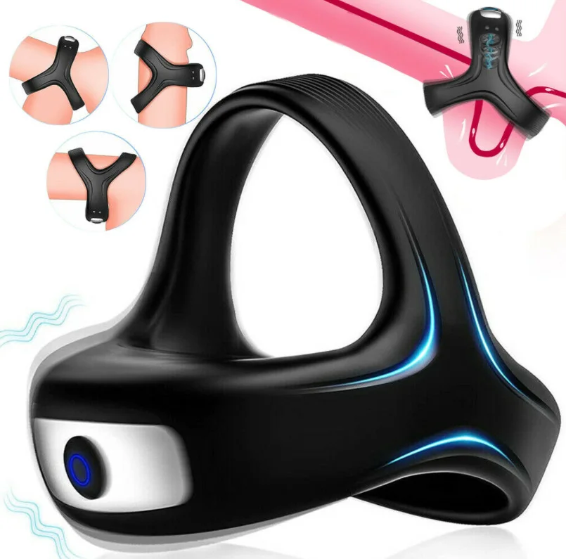 Soft Silicone Semen Lock Ring Male Penis Sleeve Rings Vibrating Reusable Delay Ejaculation Sex Toys for Men Couples Life