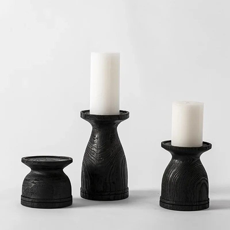 Wabi-sabi new Chinese candle candle holder, retro decoration, homestay model room, entrance restaurant, living room
