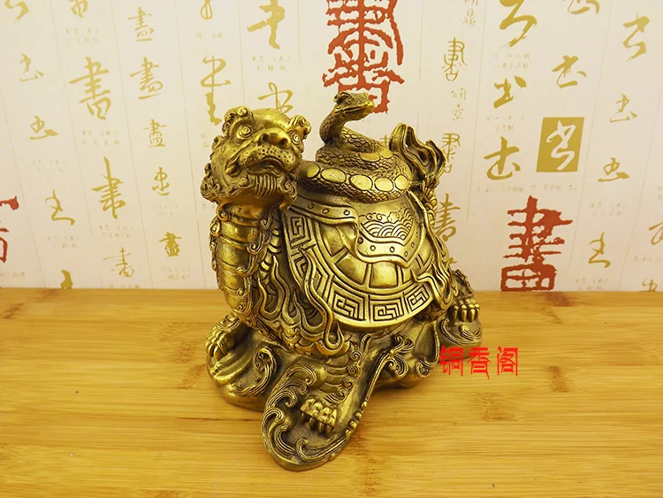 Pure copper dragon turtle snake creative crafts ornaments living room desks foyer home decoration opening gift