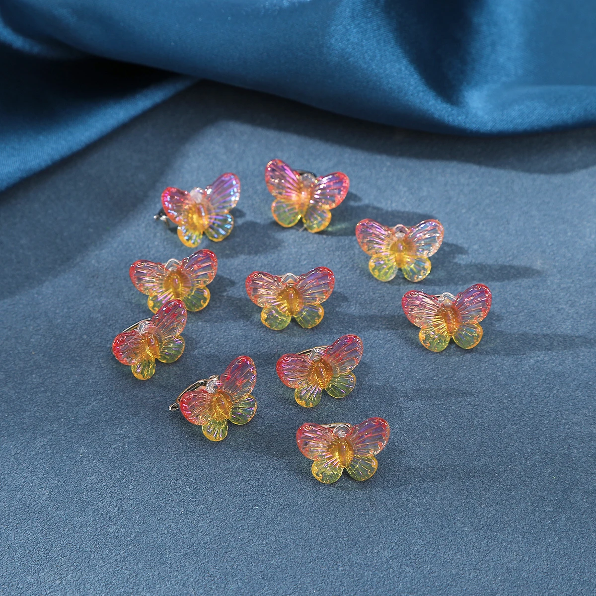 10Pcs Small Flower Hair Clips Butterfly Hair Button Hair Pins Wedding Wing Hair Clips Bridal Halloween Hairpin Hair Accessories