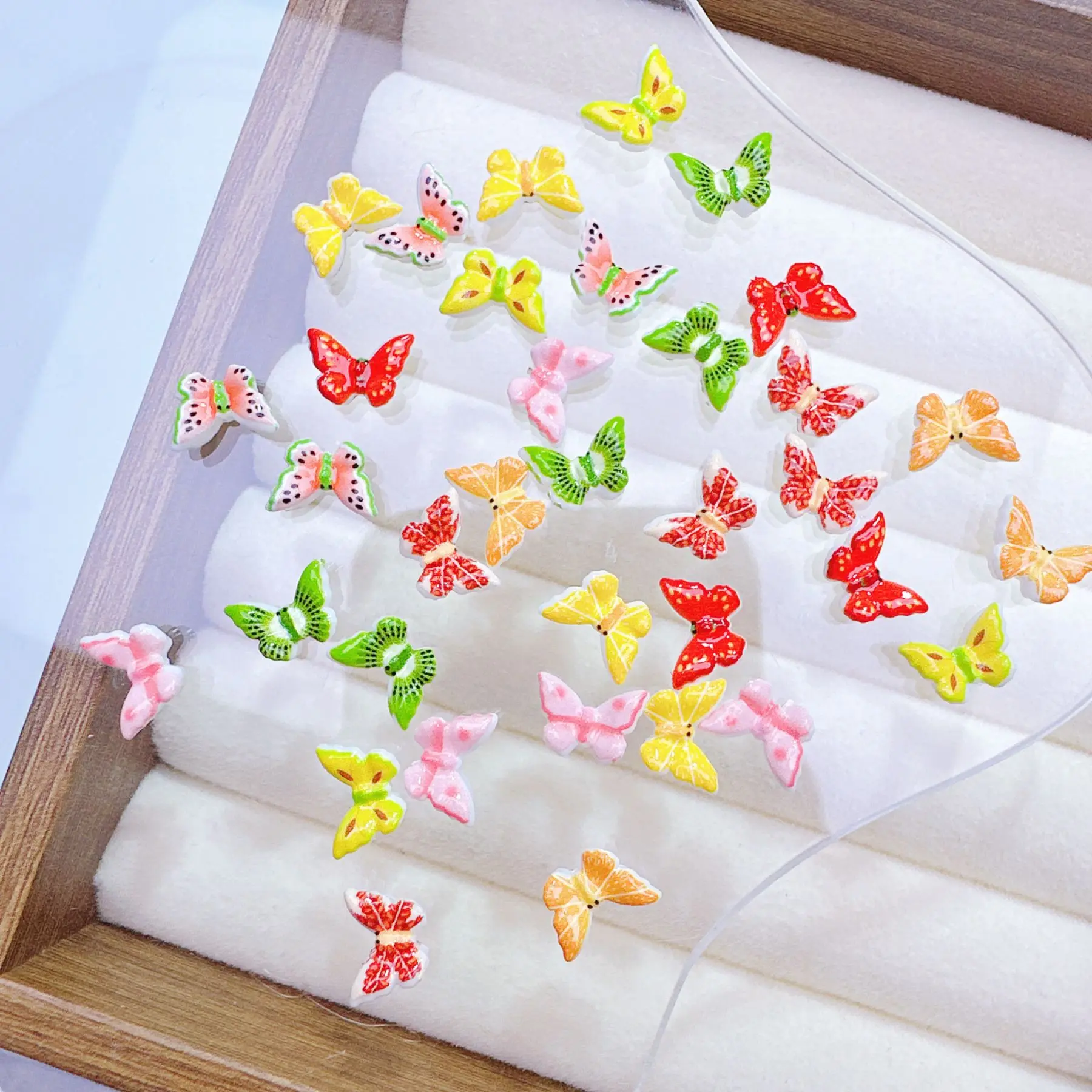 50/100/200Pcs, 9* 7mm, Cartoon, Cute, Bow Series, Fruit Elements, Nail Accessories, Stereo, DIY, Wear Nail Accessories,
