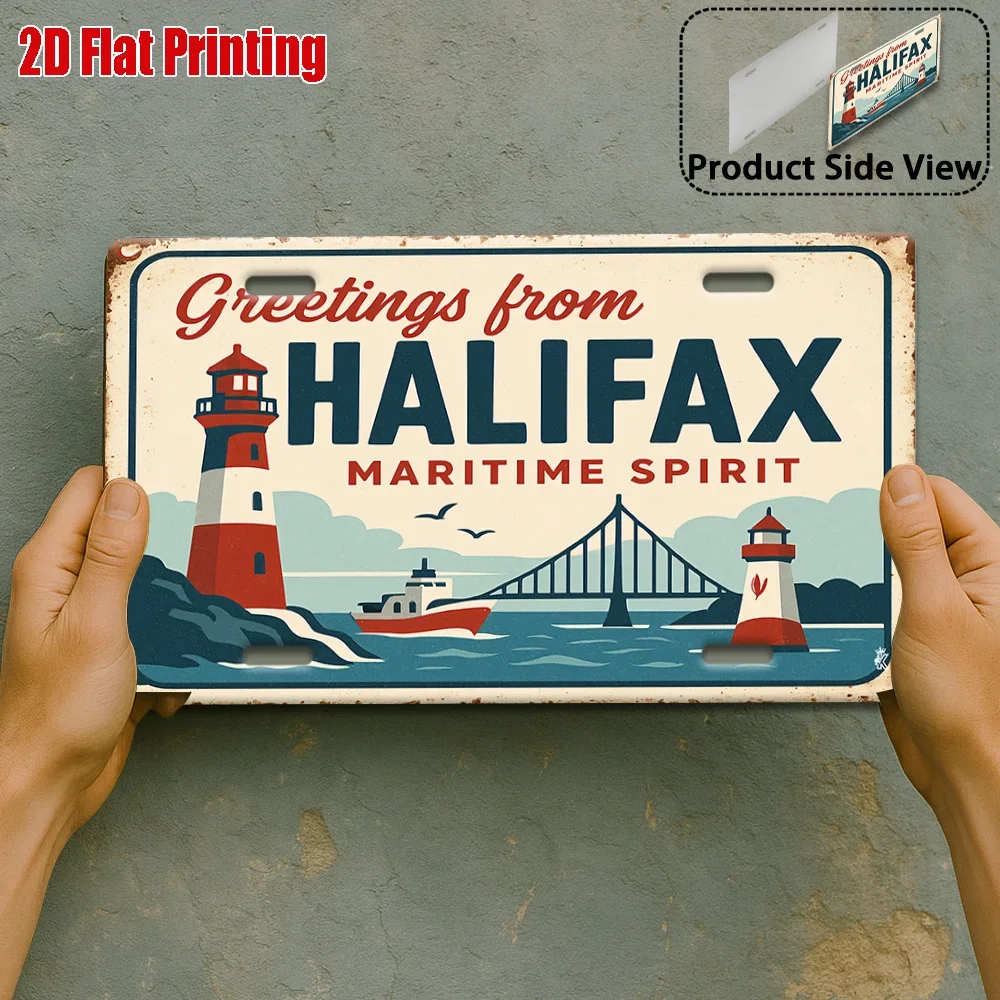 Tin Sign - Vintage Durable Metal Plaque Wall Decor, Halifax Maritime Spirit Home Office Bar Man Cave Wall Art