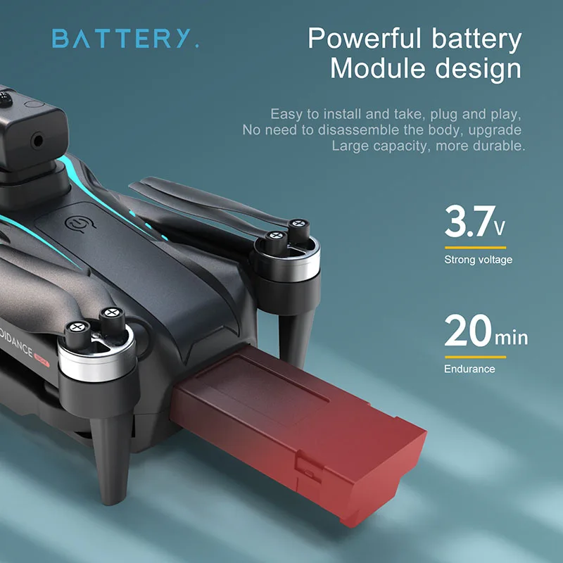 Dual Battery Drone com motor sem escova, Optical Flow Dual Camera, Quadcopter RC Toys, 1800mAh