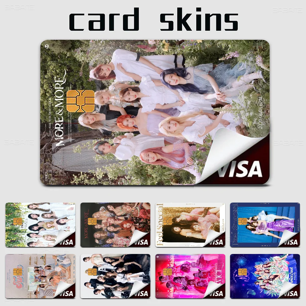 Korean Popular Star Girl Group TWICE Poker Sticker Film Tape Skin For Credit Card Debit Card Cartoon Waterproof Stickers