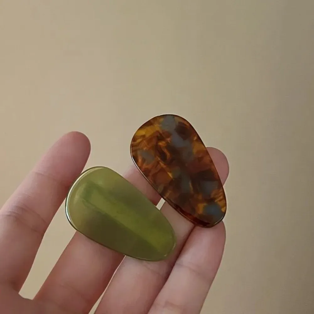 

Versatile Vintage Colorful Hair Clip Drop Shape Acetic Acid Hairpin Headdress Side Clip Hair Styling Accessories