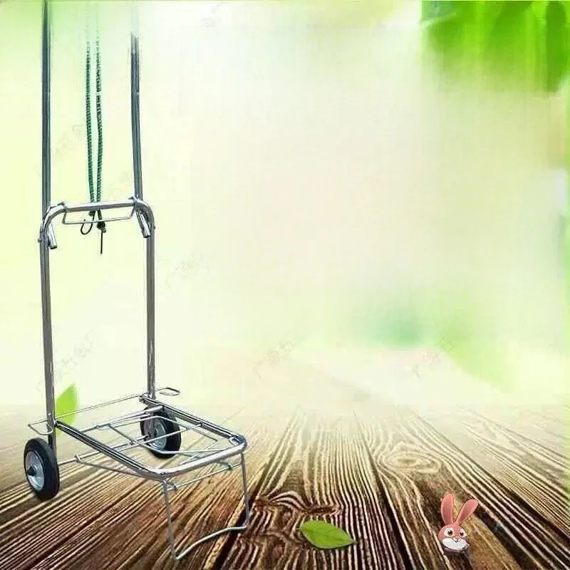 Portable Shopping Cart Stacker Lightweight Tote Bag Handheld Load King Stall Goods Carrying Stainless Steel Pulling Car
