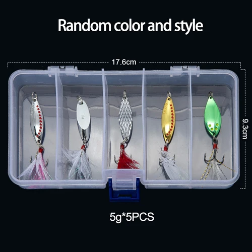 Señuelo de pesca giratorio con cuchara de Metal, juego de 5g, 7g, 10g, 15g, 20g, Spoonbait, Crankbaits, Wobblers de pesca para cebo Artificial