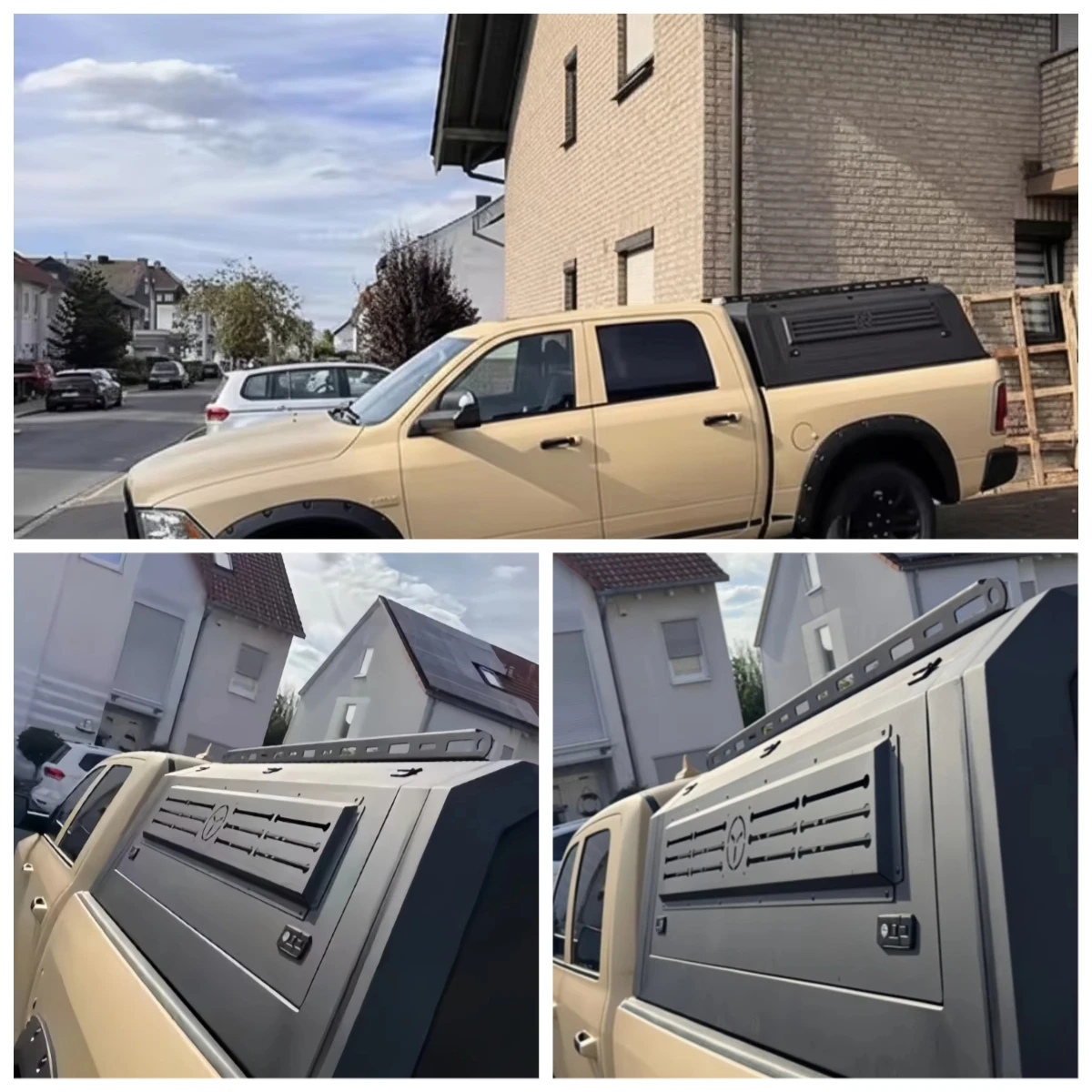 

Waterproof 4x4 Pickup Truck Canopy Aluminum Hardtop Topper Camping Adventure Canopy for Ram 1500 2500 6.2FT