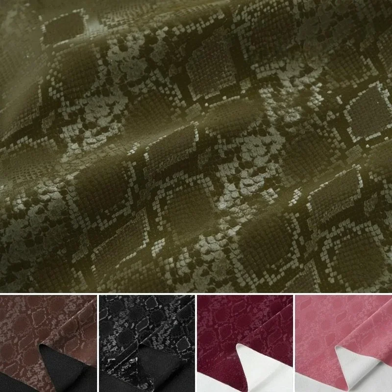 

Искусственная кожа ПУ с тиснением под питона, эластичная, мягкая, для пошива одежды, продается на метры, материал для рукоделия и шитья