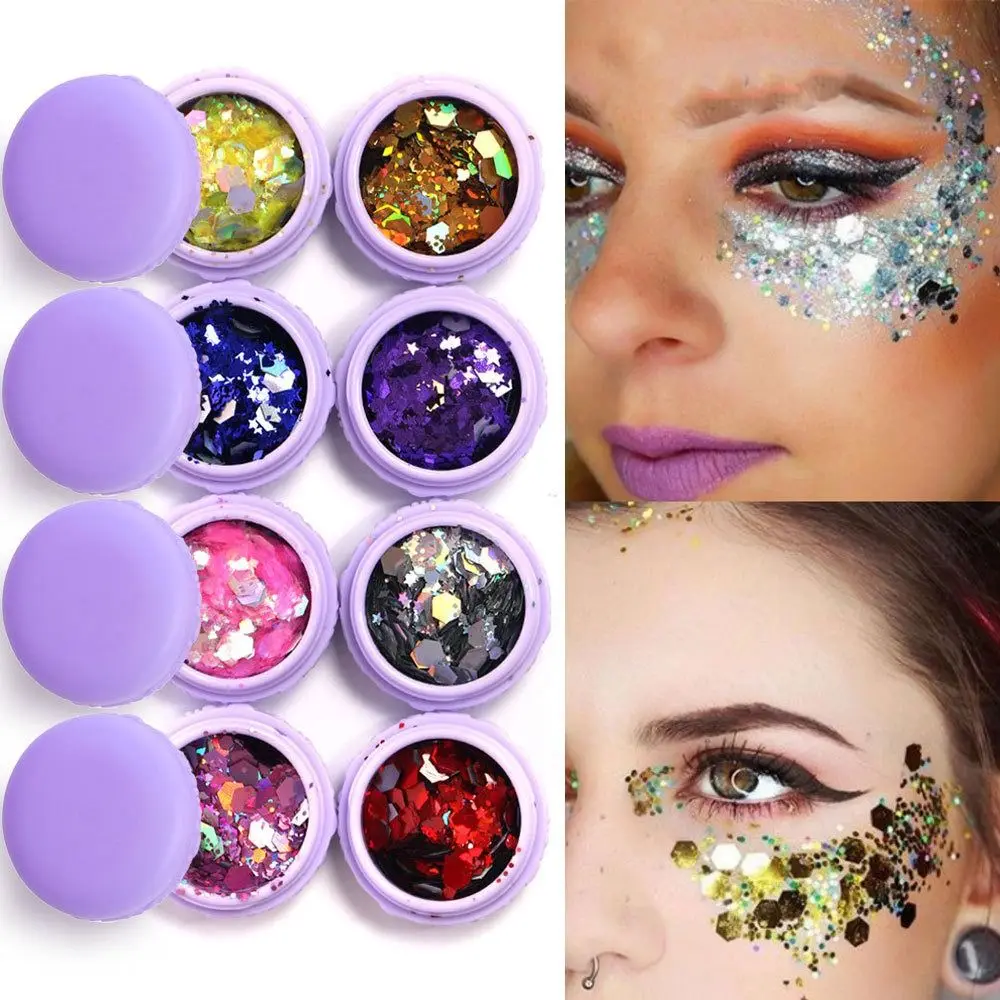 Waterproof Starlight Eye Shadow Long Lasting Shimmer Laser Sequins Flash Powder High Light Sparkle Face Glitter Party Festival