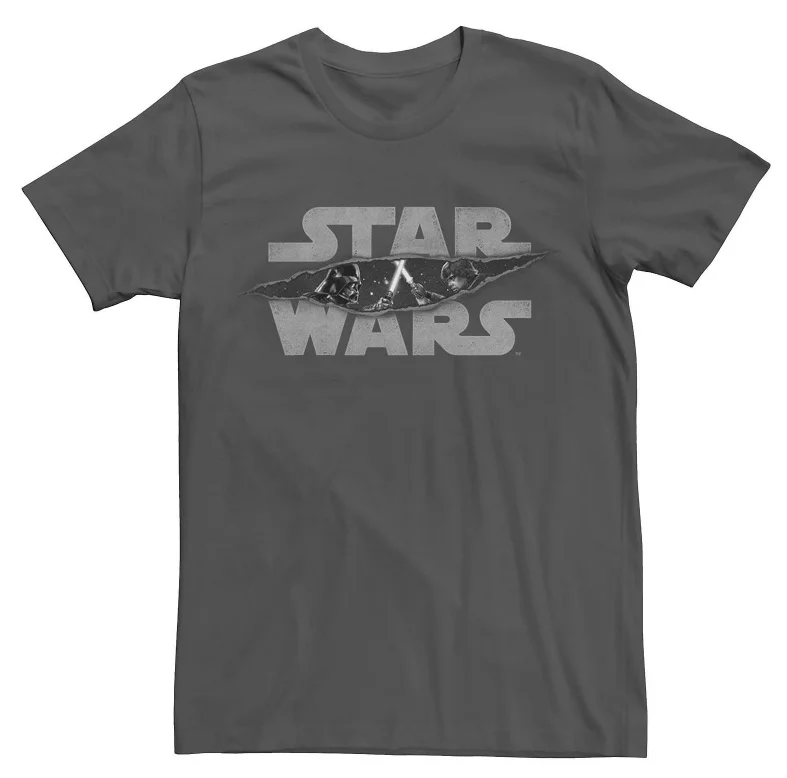 Star Wars men's short-sleeved T-shirt, sci-fi retro casual, Galaxy Distant character badge, retro daily style for friends