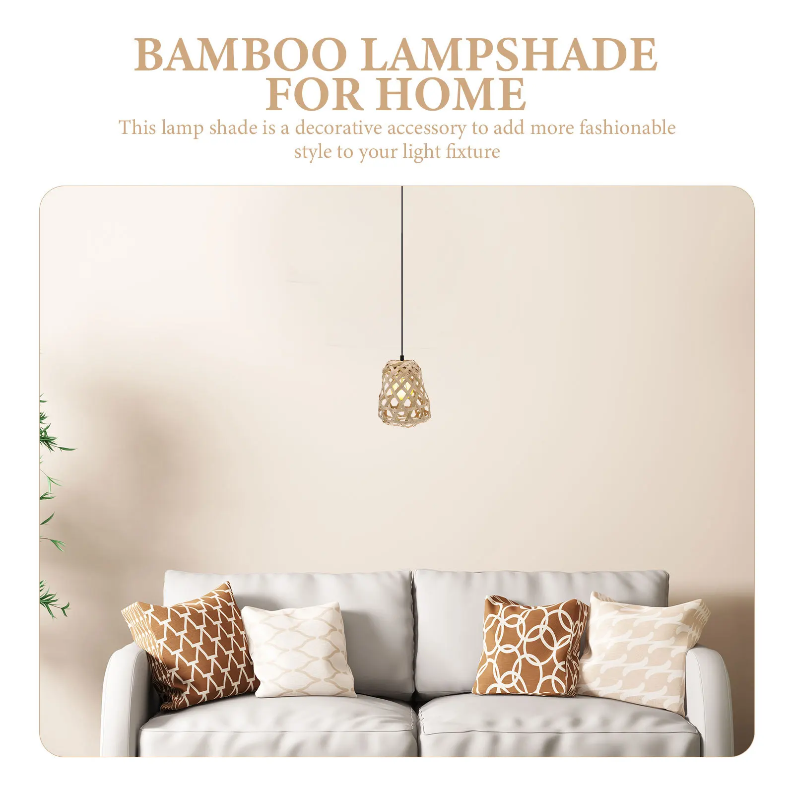 2pcs Bamboo Woven Lamp Shade Unique Small Light Cover Replacement For Home Decoration Indoor Lighting Accessory Living