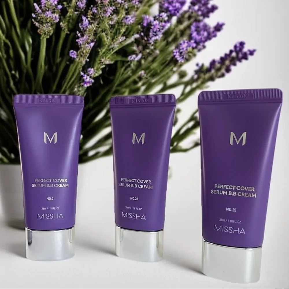 كريم أساس سائل تبييض أرجواني كوري BB كريم لتقوية حاجز البشرة مغذي 35 مللي ميشا م غطاء مثالي كونسيلر بلام