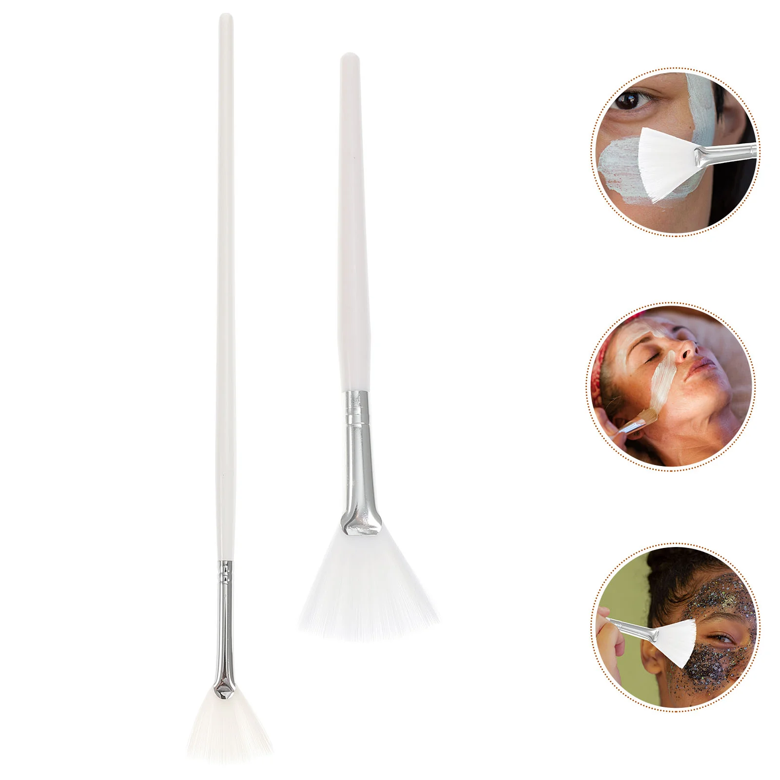 2pcs Fan Facial Mask Applicator Makeup Applicator Tools Face Mask Brush Skin Treatment Brush