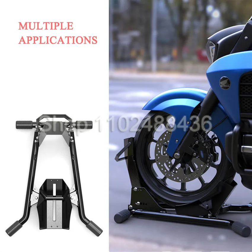 Motorcycle Front Wheel Parking Rack Carbon Steel Universal Motorcycle Front Wheel Parking Mounting Bracket