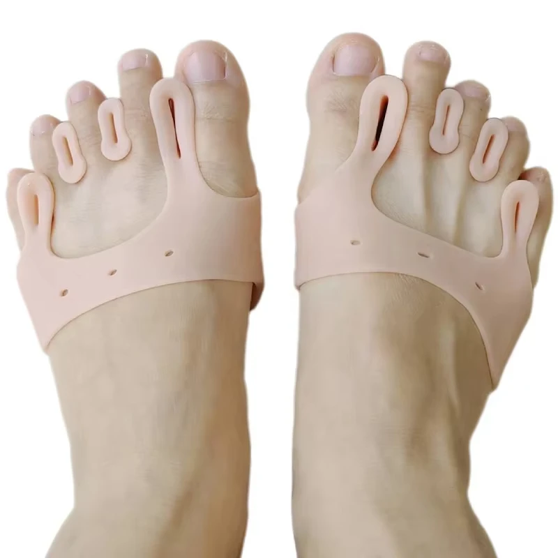 2 Stück = 1 Paar Gel-Silikon Hallux-Valgus-Korrektoren, Zehentrenner, Vorfußpolster, Orthopädische Stützen, Orthopädische Hallux-Valgus-Abstandshalter