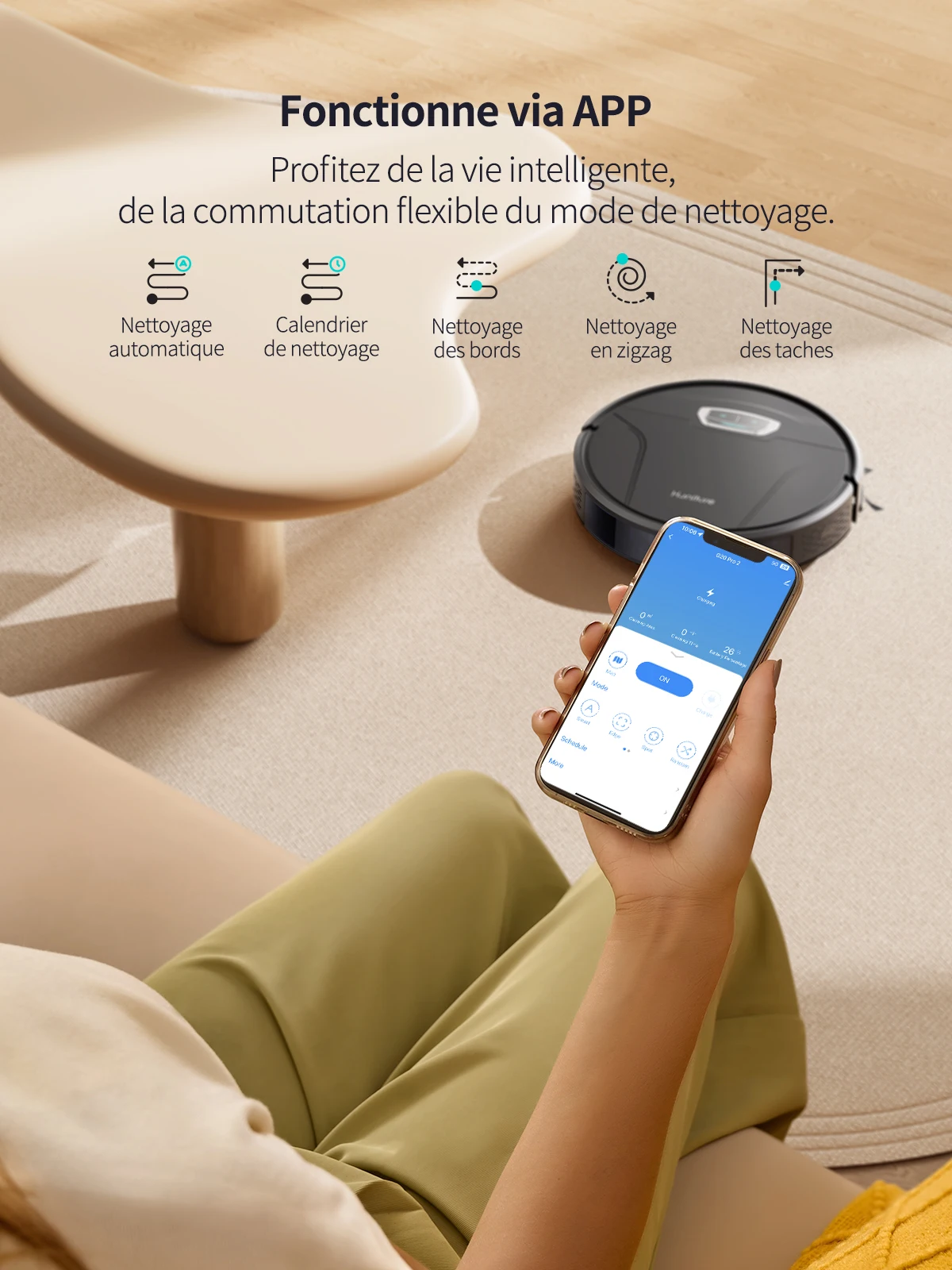 HONITURE Robot Vacuum and Mop Combo 6000pa Robot Vacuum Cleaner 3 in 1, Strong Suction, Self-Charging, App&Remote&Voice Control