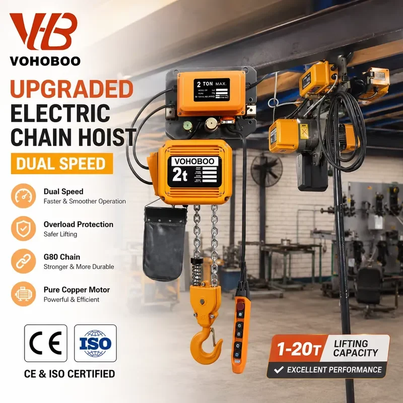Custom IP55 Double Speed 1 2 3 5 10 Ton Electric Chain Hoist for Crane Lifting Machine Polipasto De Cadena Talha Elétrica