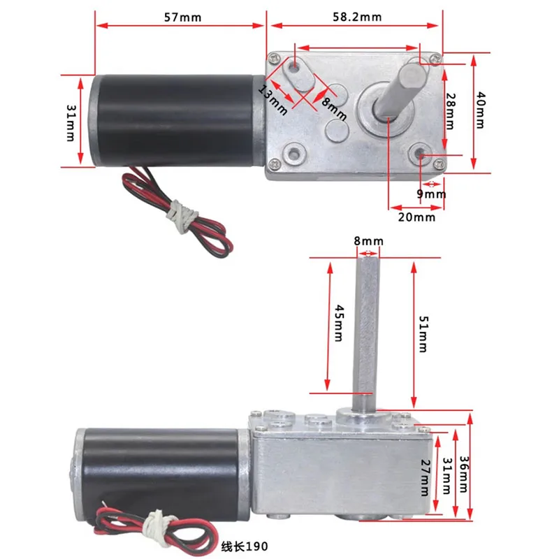 5840-31ZY-51 محرك معشق 12 فولت 24 فولت 12 دورة في الدقيقة ~ 480 دورة في الدقيقة عزم دوران عالي 70 كجم/سم عالية الطاقة دودة والعتاد موتور تيار مباشر القرص الدوار الباب الذاتي قفل