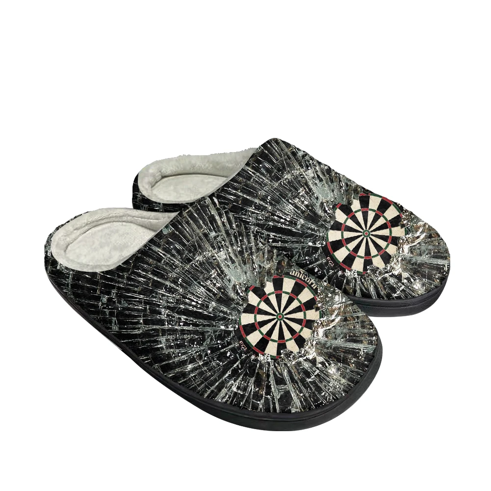 Hot Cool Fashion Darts Board Pantofole personalizzate in cotone Sandali da donna per uomo Peluche Casual Mantieni calde Scarpe Pantofola comoda termica