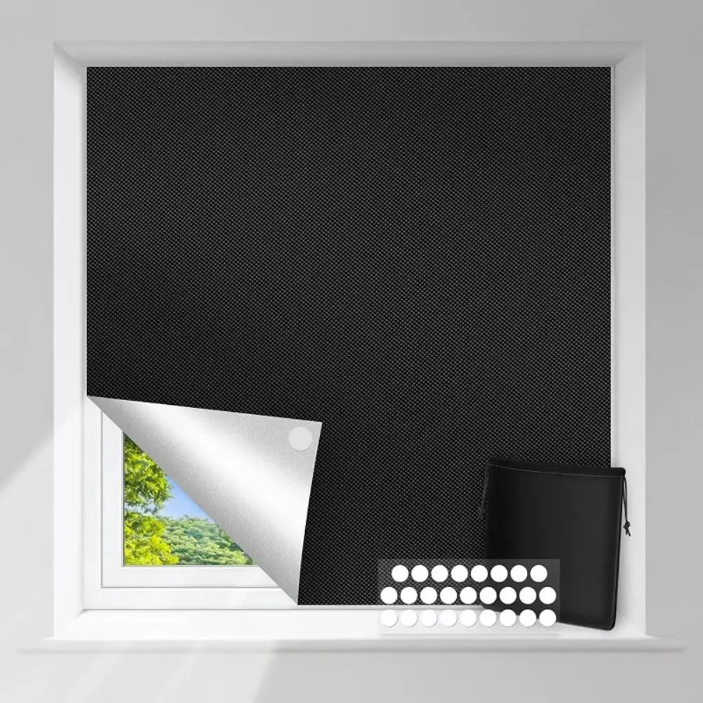 Adjustable Temporary Blackout Window Shade, UV Block Thermal Insulation Travel Curtain for Nursery Bedroom