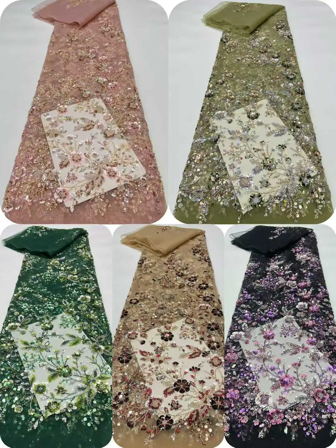 Afrikanische 3D Blume Spitze Stoff Stickerei Französisch Mesh Spitze Stoff Mit Pailletten Bräutigam Nigerianischen Tüll Spitze Für Party Dr