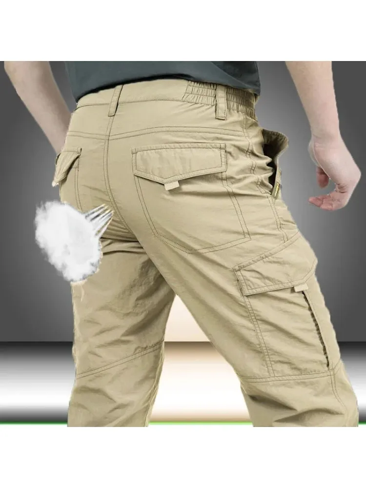 Pantalon Long militaire léger et décontracté pour homme, imperméable, séchage rapide, salopette de Camping, pantalon tactique respirant, été