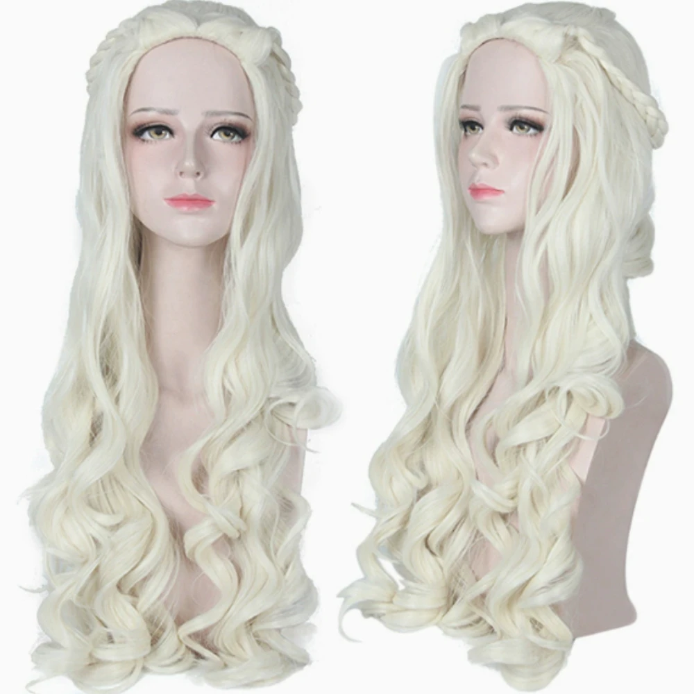 

European and American Synthetic Fiber Wigs: White Queen from Wonderland, Through the Looking Glass, Mad Hatter, Queen of Hearts