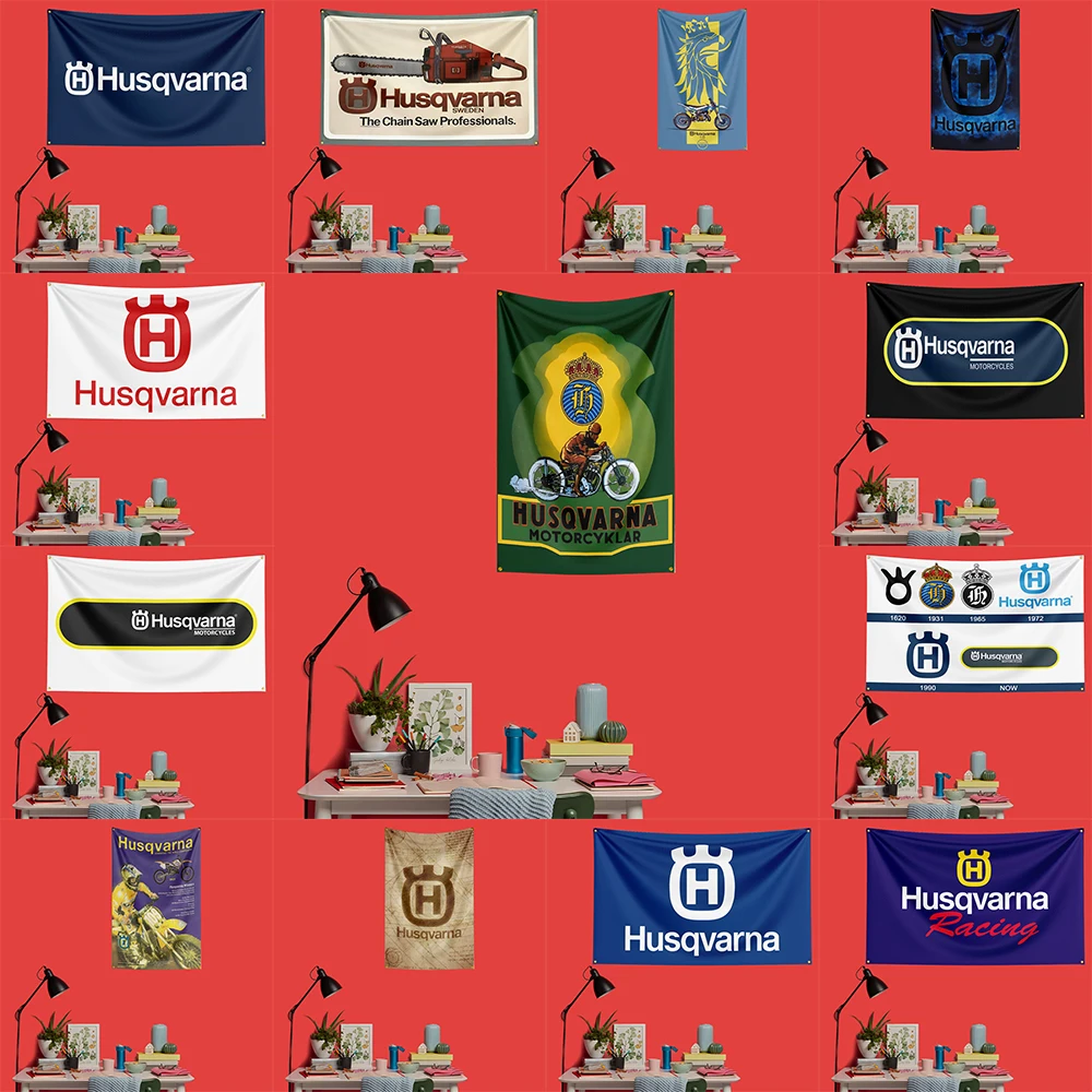 

Husqvarna Tools Flag 3x5 FT 90x150cm Polyester Workshop Garage Wall Decor Banner For Garden & Power Tool Fans